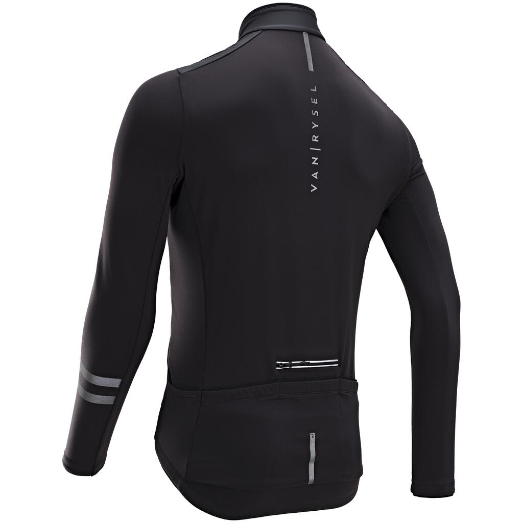 Men's Mid-Season Long-Sleeved Road Cycling Jersey RC500 - Shield Burgundy