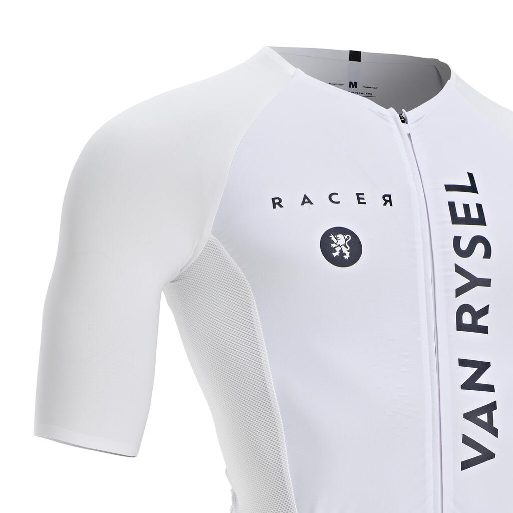Plento dviratininko aerodinaminė apranga „Racer Team“, balta