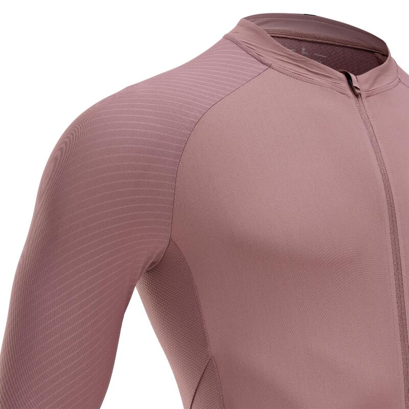 Fietsshirt met lange mouwen heren UV-bescherming Racer Ultralight roze