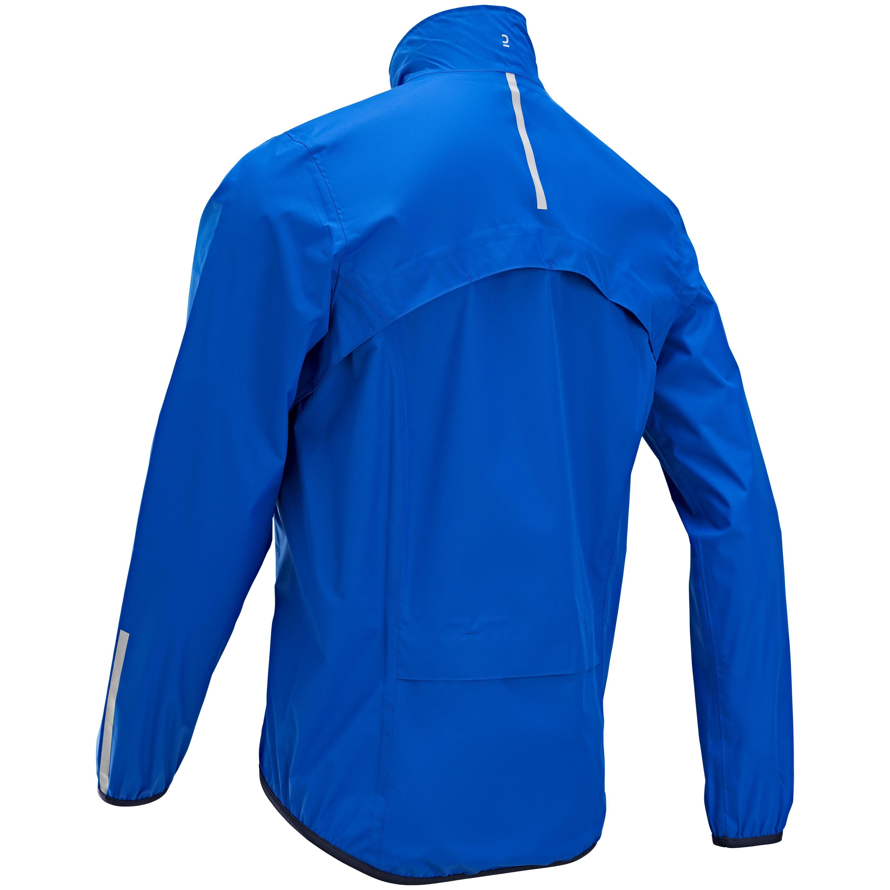 Men's LongSleeved Road Cycling Rain Jacket RC100 Indigo Blue