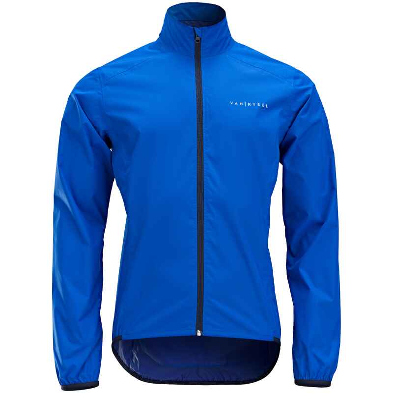Men's Long-Sleeved Road Cycling Rain Jacket RC100 - Indigo Blue