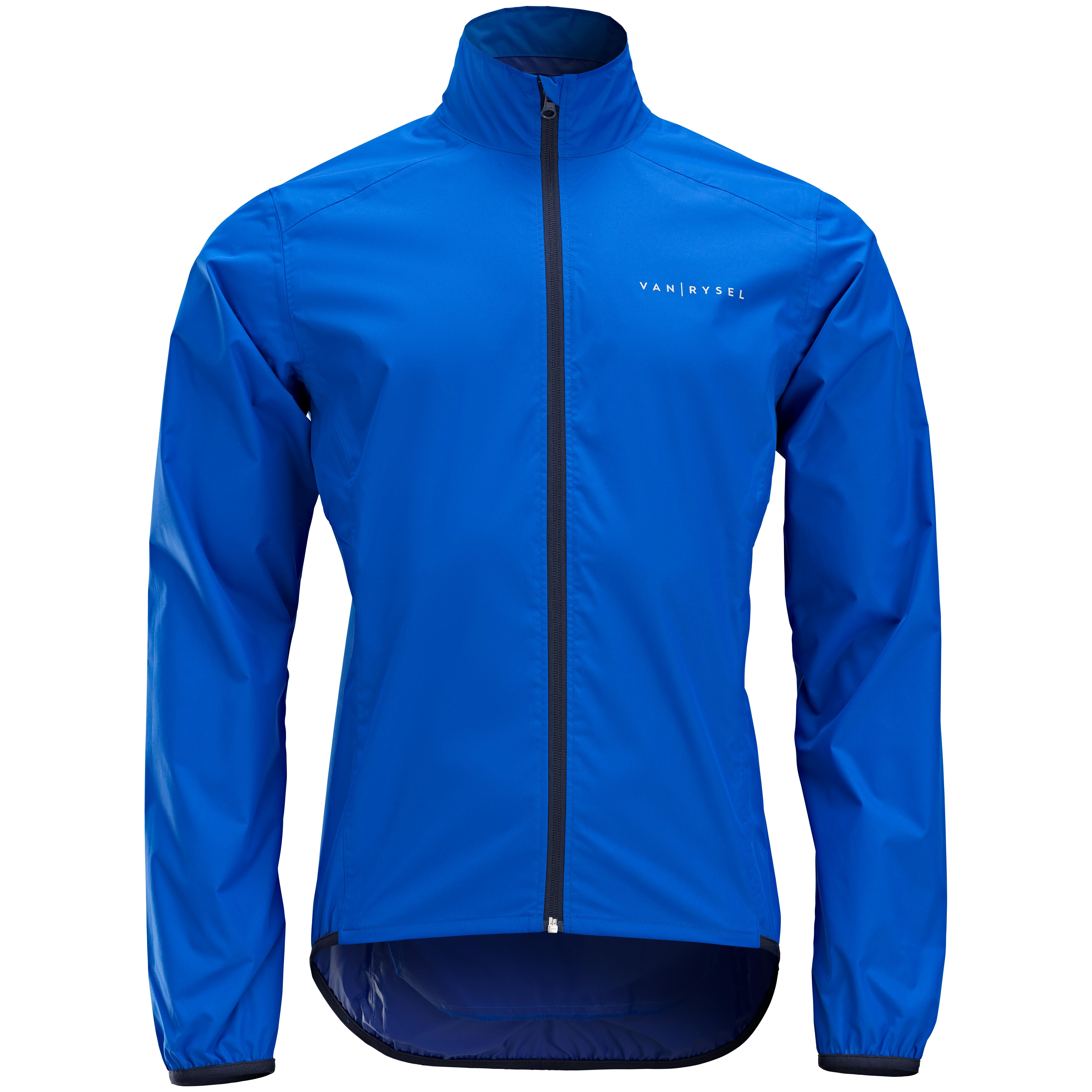 Men's RC100 long-sleeve rain jacket indigo blue