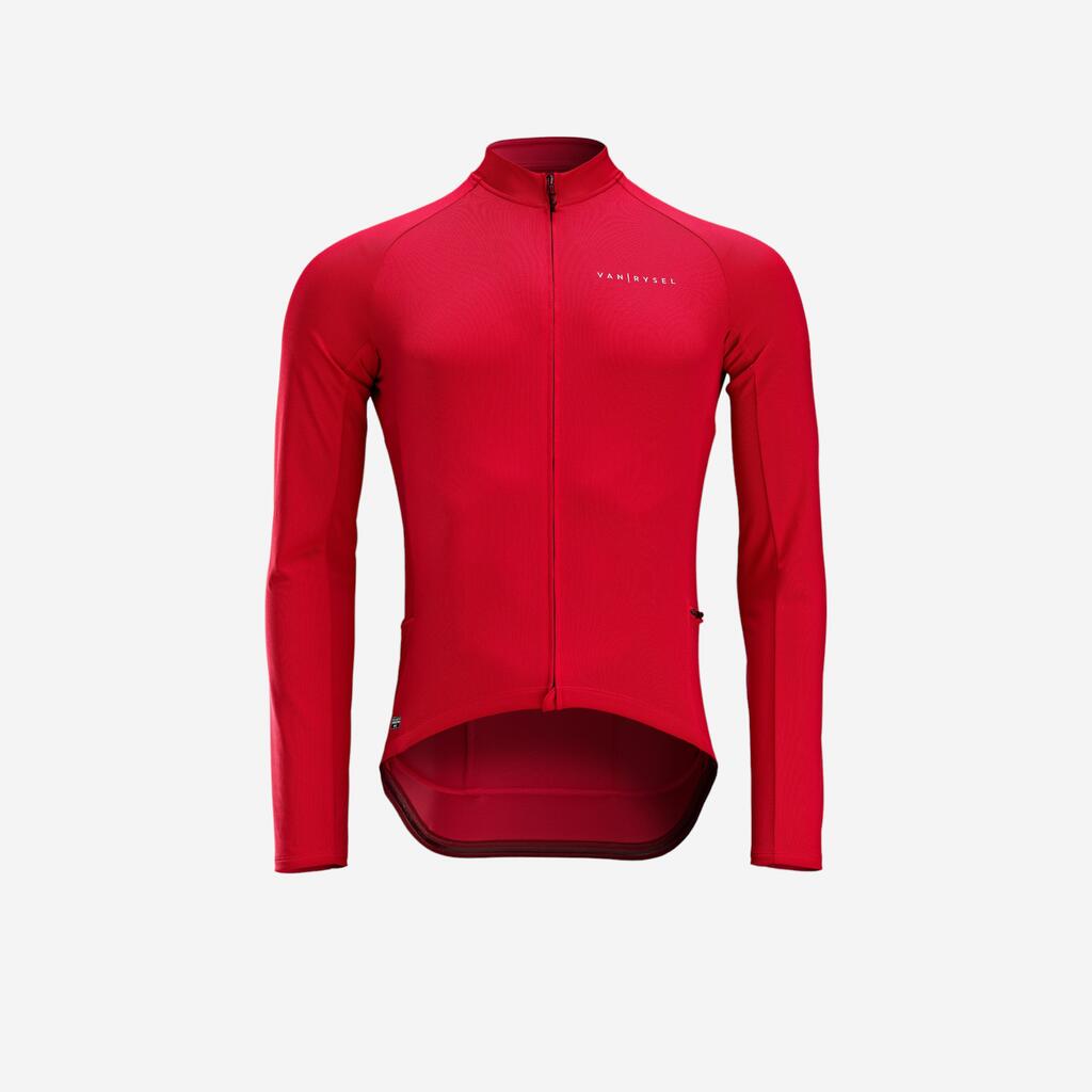 Jersey ciclismo hombre van rysel RC100 protección UV rojo