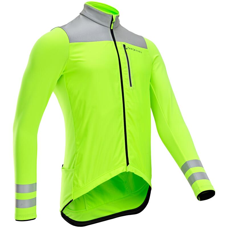 Fietsshirt voor heren RC500 lange mouwen zomer zichtbaarheid EN17353