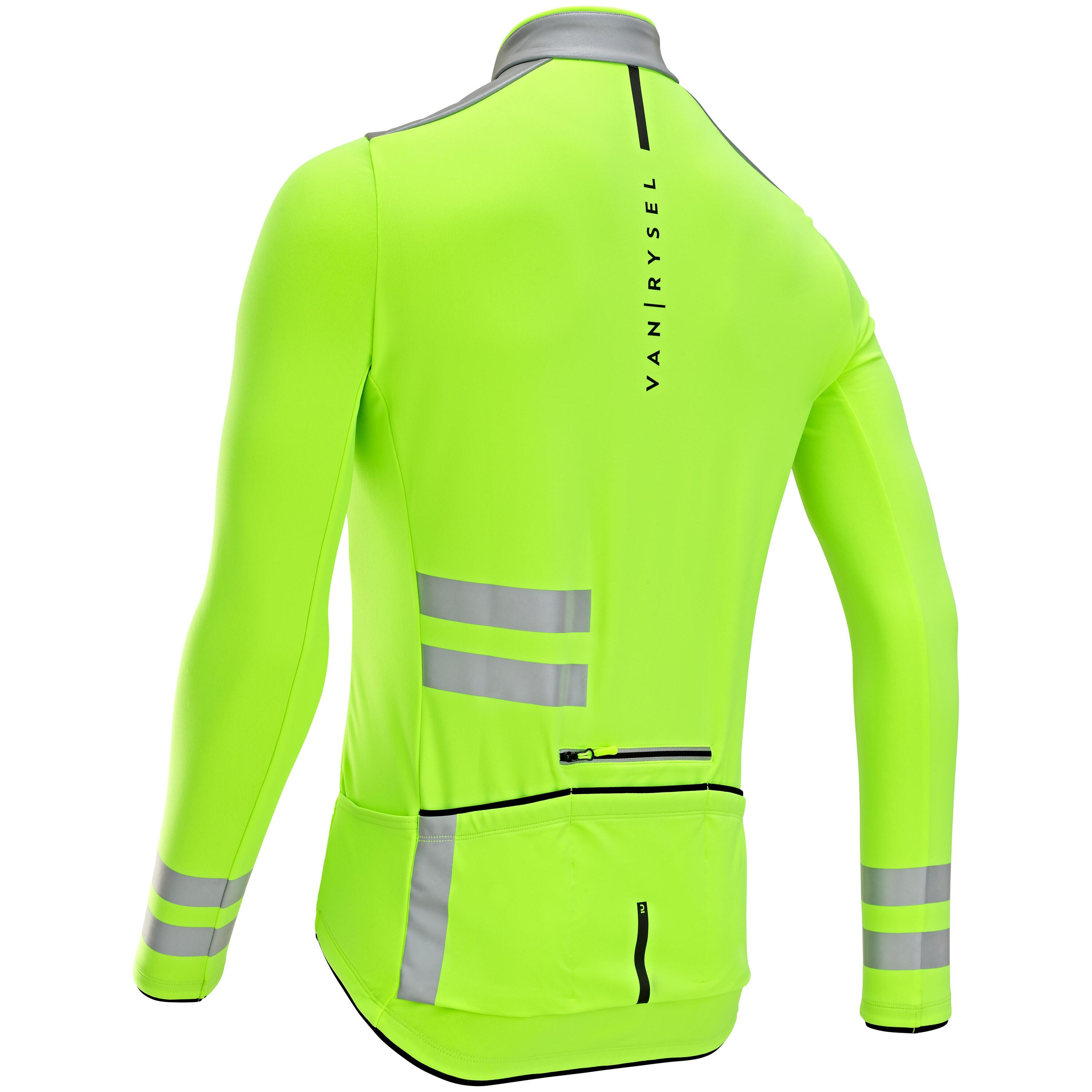 Men's Mid-Season Long-Sleeved Road Cycling Jersey RC500 Visible EN17353 3/8