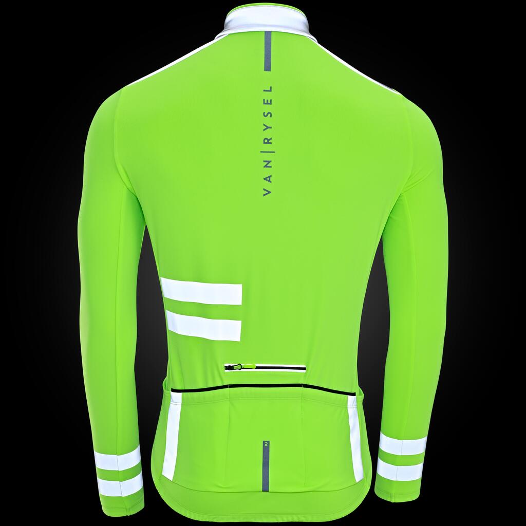 Herren Fahrradtrikot langarm Zwischensaison sichtbar EN17353 Rennrad - RC500