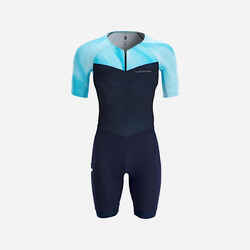 MEN'S SHORT-DISTANCE SHORT-SLEEVED TRIATHLON TRISUIT - NAVY BLUE