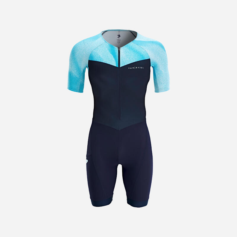 COMBINEZON TRIFONCTION TRIATLON DISTANȚE SCURTE MÂNECI SCURTE BĂRBAȚI