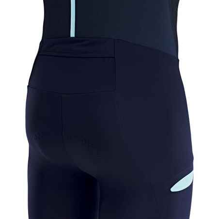 MEN'S SHORT-DISTANCE SHORT-SLEEVED TRIATHLON TRISUIT - NAVY BLUE