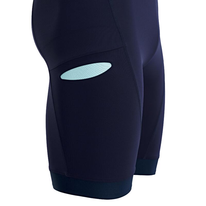 TRIFONCTION TRIATHLON COURTE DISTANCE MANCHES COURTES HOMME NAVY BLEU