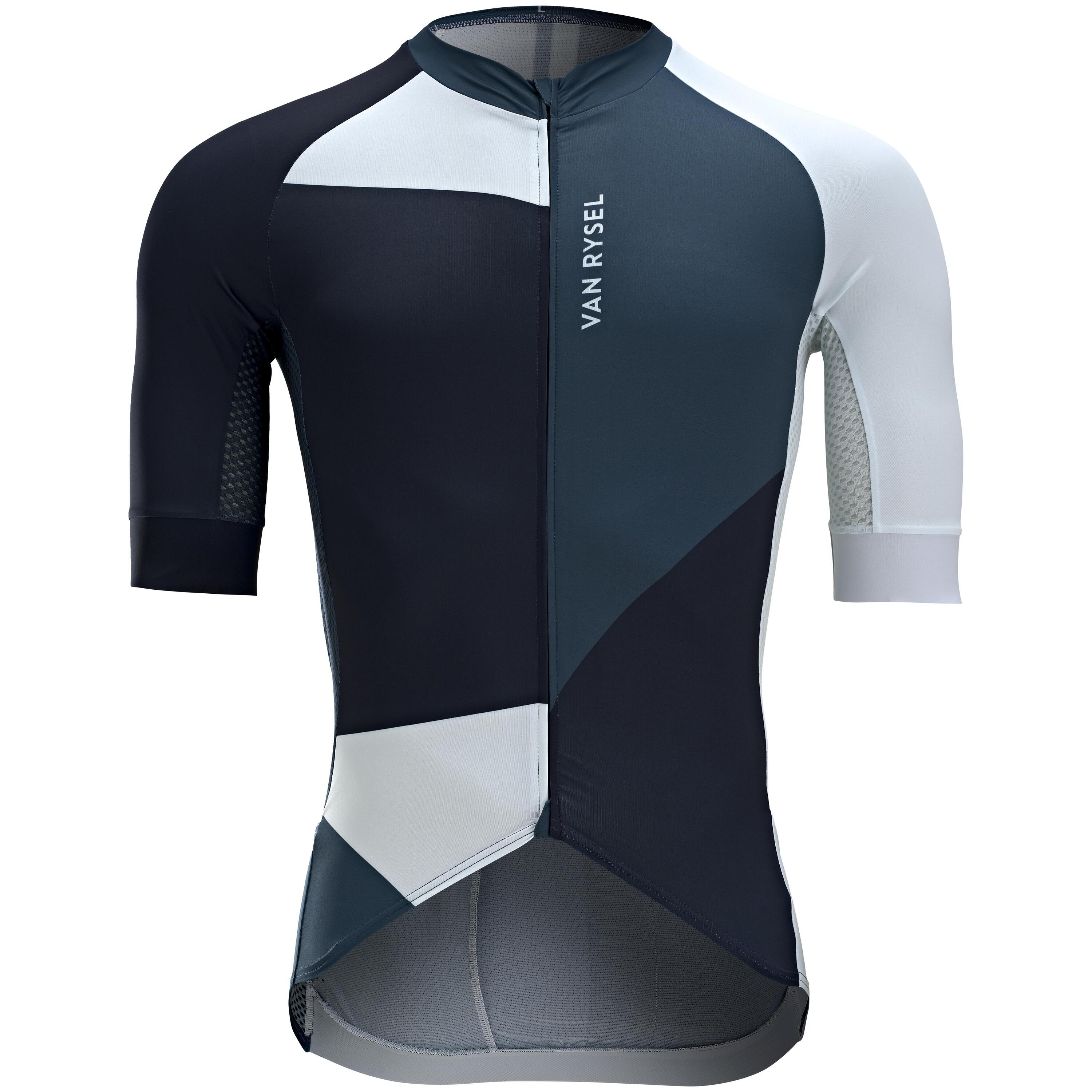 Men's Short-Sleeved Road Cycling Summer Jersey Racer X Color Block - Blue 1/7