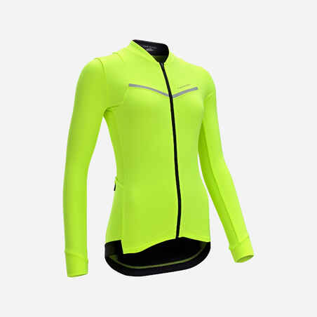 Jersey de Ciclismo Carretera RCR Mujer Amarillo Manga Larga