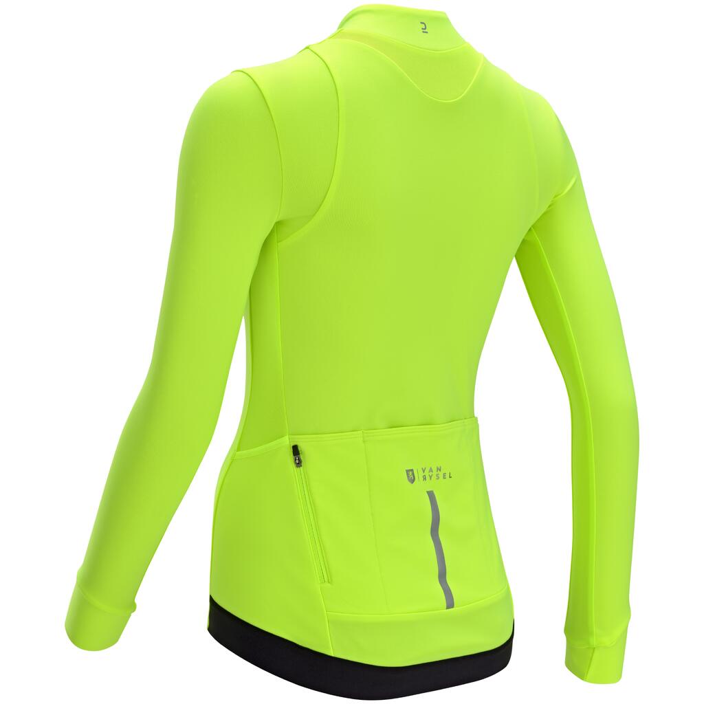 Jersey de Ciclismo Carretera RCR Mujer Amarillo Manga Larga