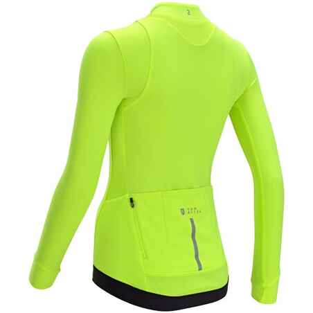 Women's Long-Sleeved Road Cycling Jersey - Yellow