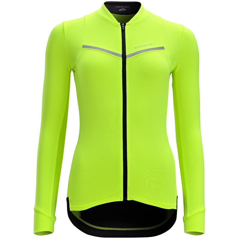 MAILLOT VELO ROUTE MANCHES LONGUES RCR FEMME JAUNE