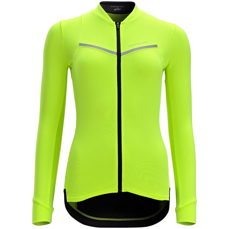 Women's Long-Sleeved Road Cycling Jersey - Yellow