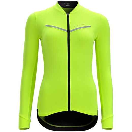 
      Women's Long-Sleeved Road Cycling Jersey - Yellow
  