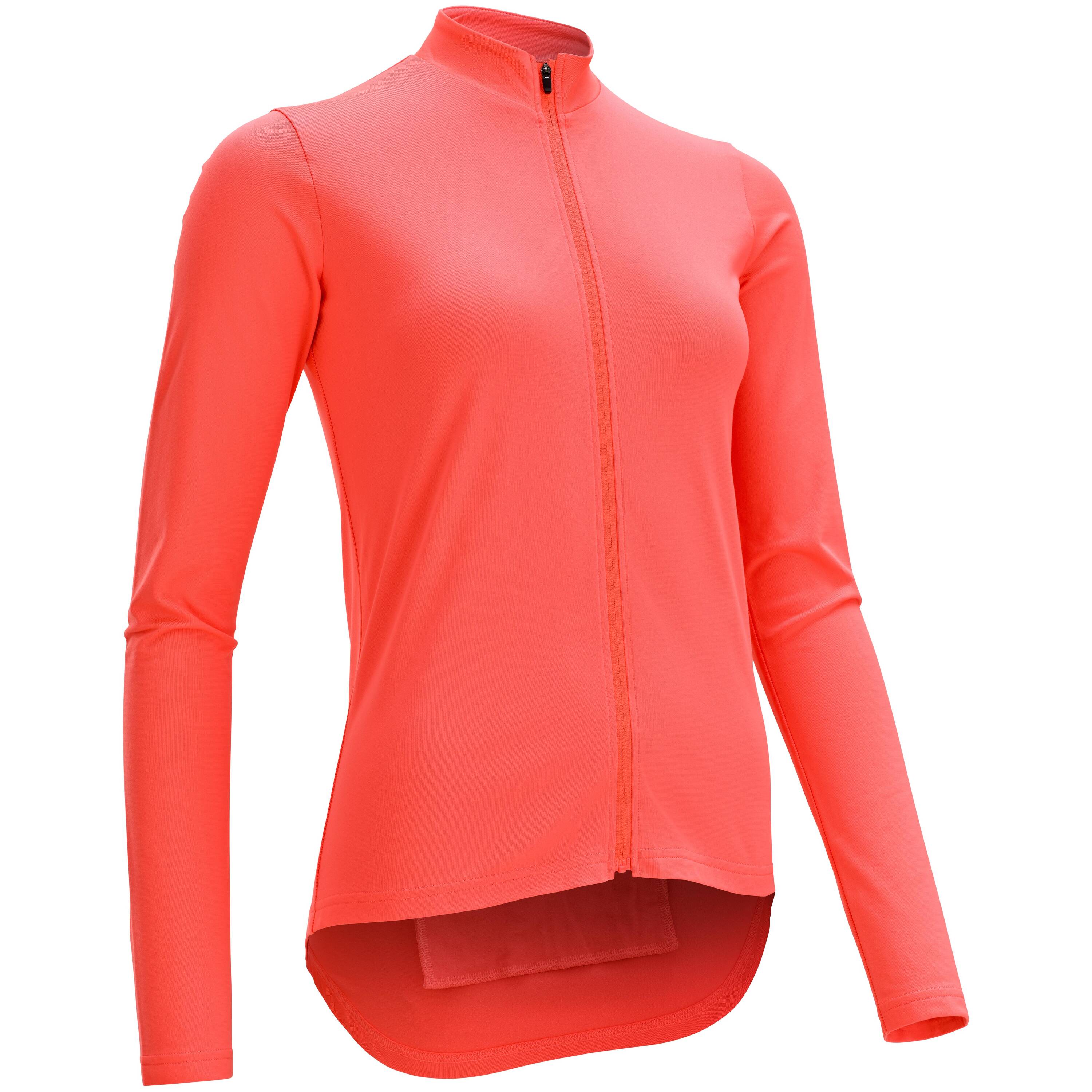 Women Cycling Long Sleeved Jersey Breathable 100 - Coral -  2