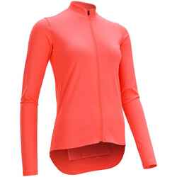 100 Women's Long-Sleeved Road Cycling Jersey - Coral