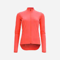 100 Women's Long-Sleeved Road Cycling Jersey - Coral