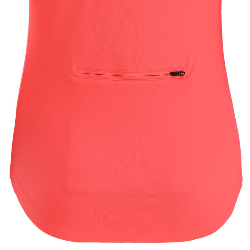 Maillot manches longues vélo route femme 100 corail