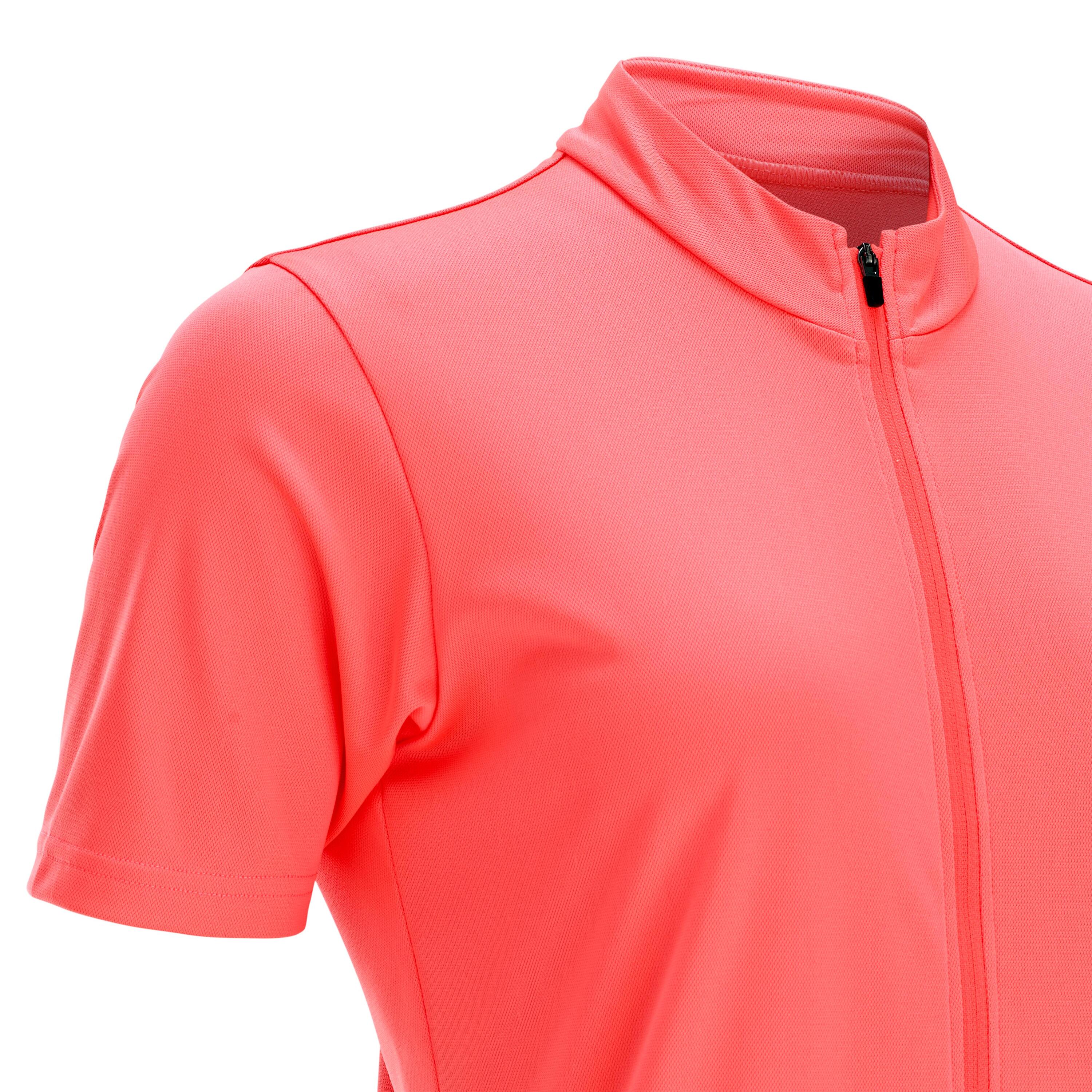 Jersey de ciclismo de manga corta coral para mujer 100 5/6