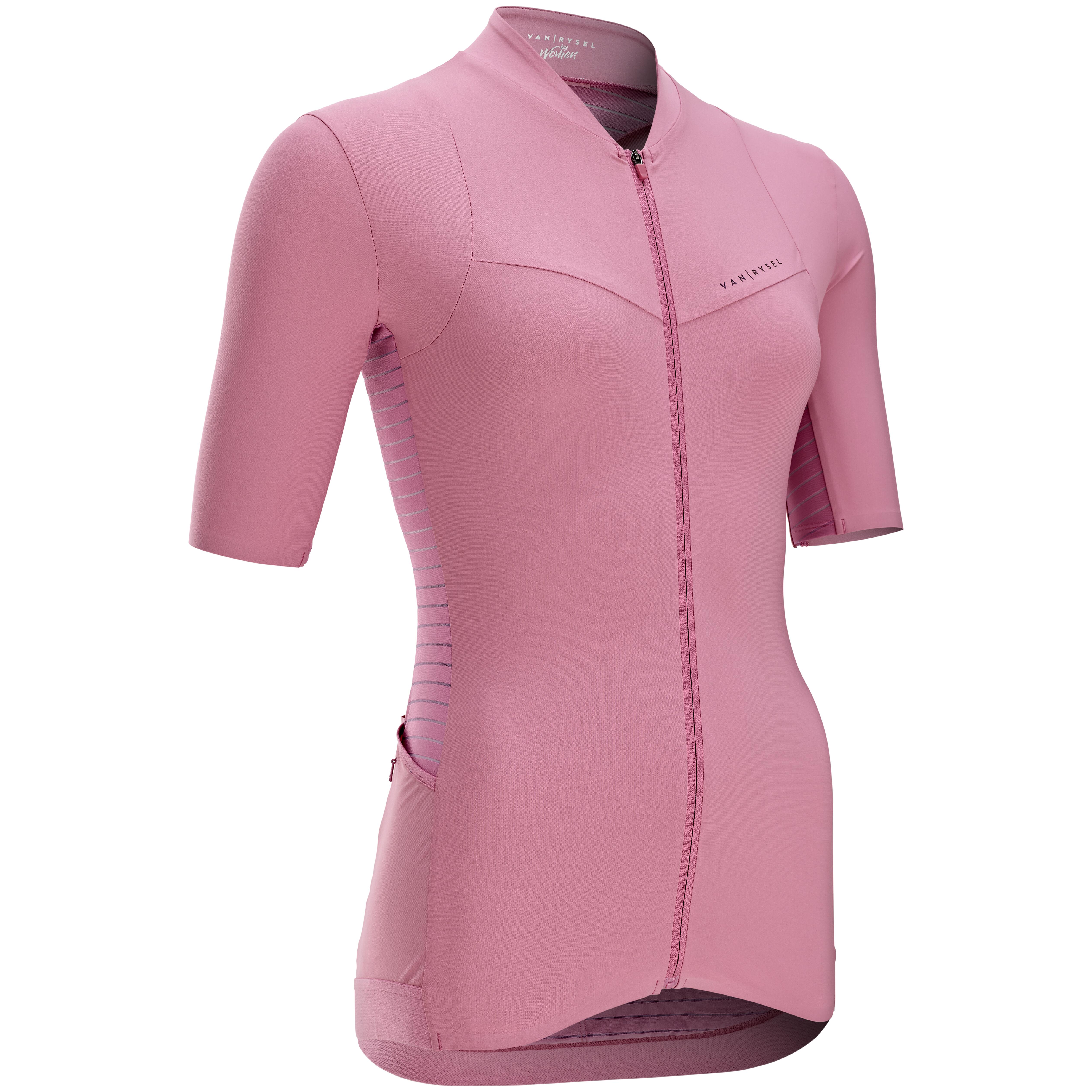Women s Short Sleeved Cycling Jersey Racer Dusty Pink