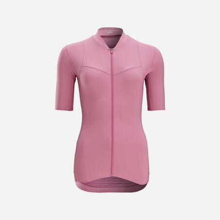 Жіноче джерсі з короткими рукавами для велоспорту рожеве