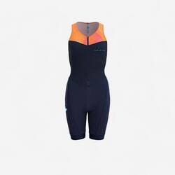 WOMEN'S SHORT-DISTANCE TRIATHLON TRISUIT - NAVY/ORANGE