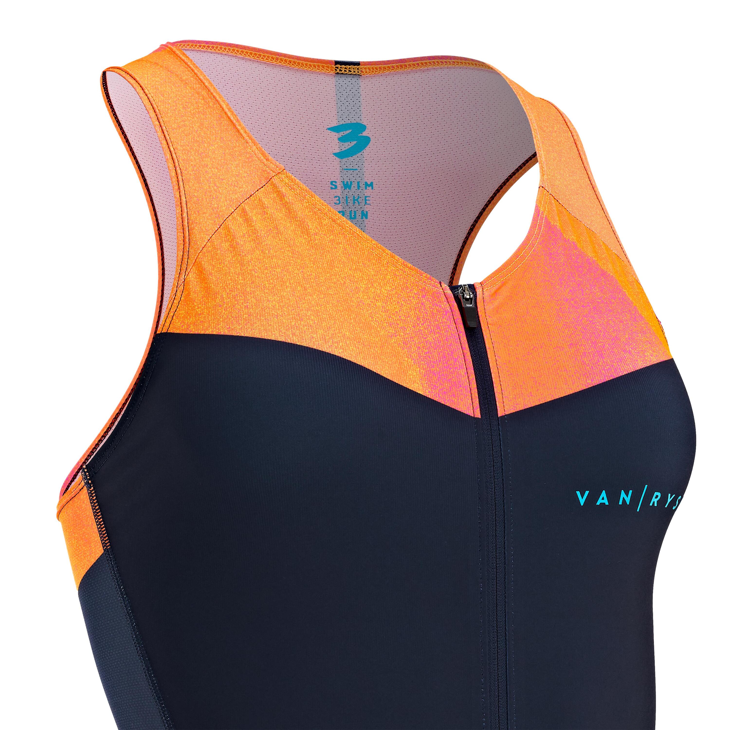 WOMEN'S SHORT-DISTANCE TRIATHLON TRISUIT - NAVY/ORANGE 6/6