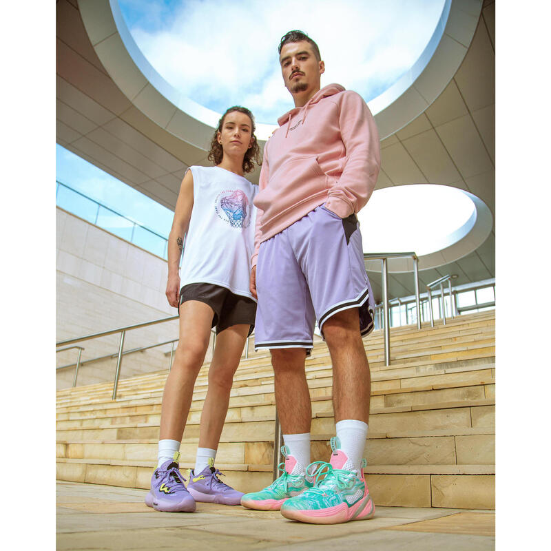 SHORT BASKETBALL REVERSIBLE HOMME/FEMME - SH500R VIOLET LILA