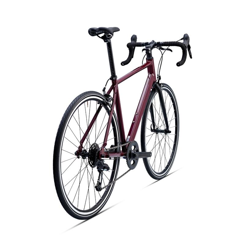 Rennrad EDR Easy Van Rysel Aluminium BTWIN 8-fach-dunkelrot