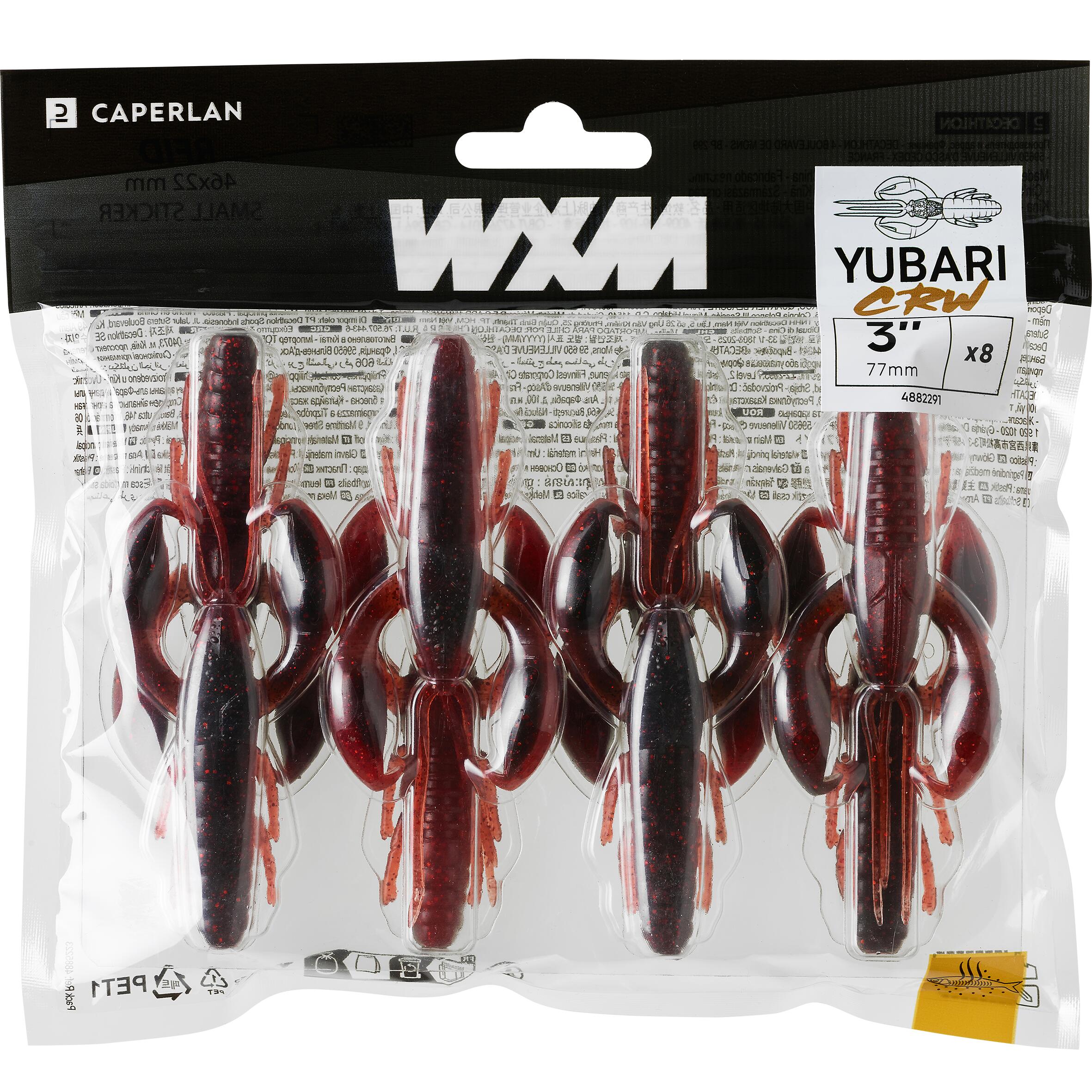 LEURRE SOUPLE ECREVISSE AVEC ATTRACTANT WXM YUBARI CRW 3" 7.5cm BLACK RED CRAW 5/10