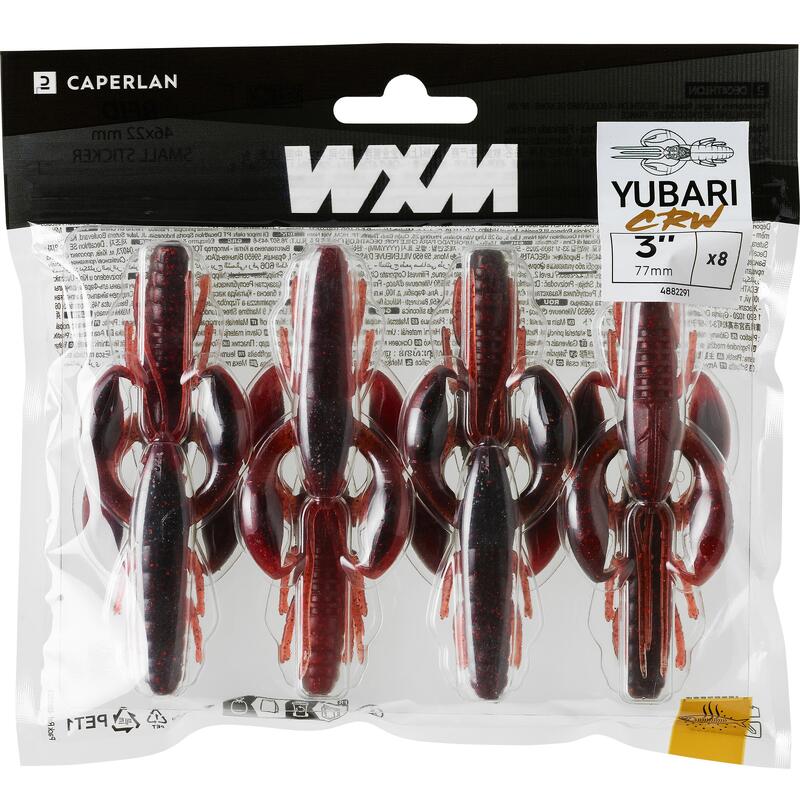 Gummiköder Krebs mit Lockstoff WXM Yubari CRW 75 Black Red Craw 