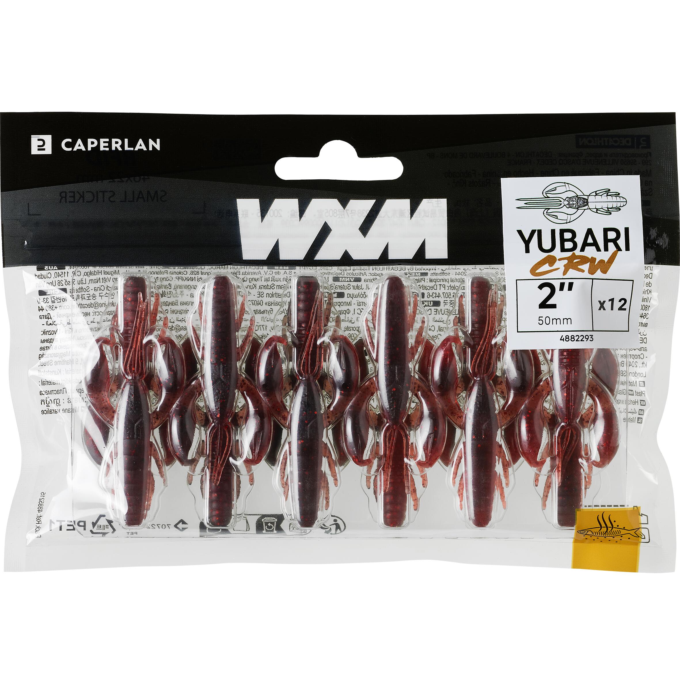 CAPERLAN Mäkká umelá nástraha ráčik s atraktantom Yubari CRW 2" 5 cm Black Red Craw bez · záber 6