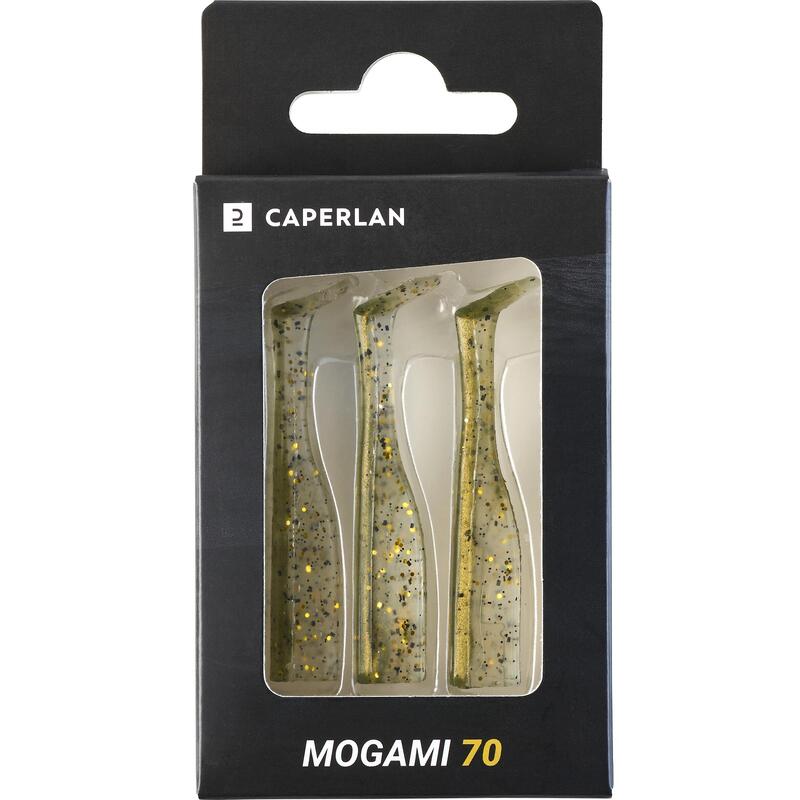 LEURRE SOUPLE QUEUES DE SHAD WXM MOGAMI 70 VERT PAILLETES X3