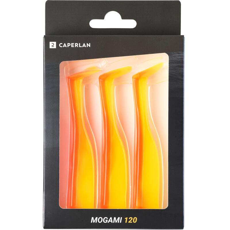 Měkká nástraha typu shad WXM Mogami 120 oranžová 3 ks