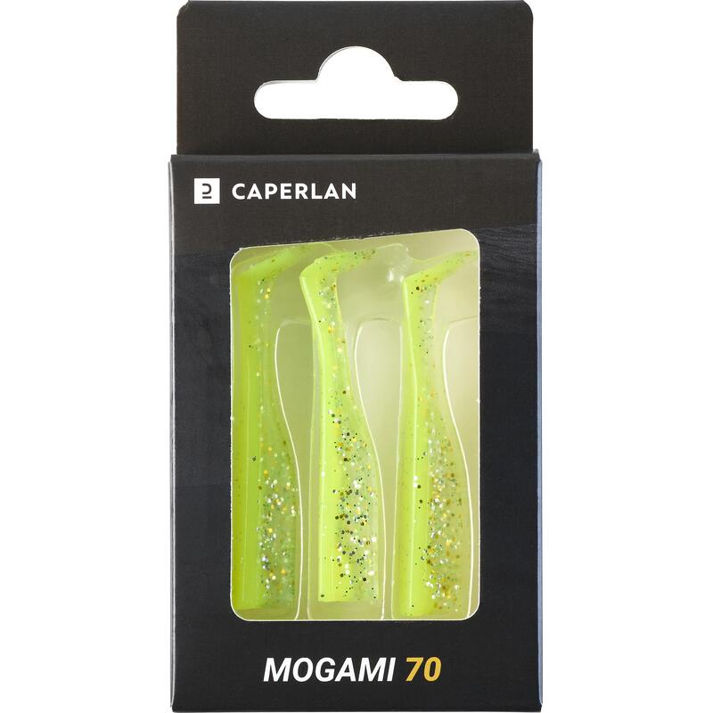 Miękkie przynęty Ogonki Caperlan WXM Mogami 70 x 3 seledynowe