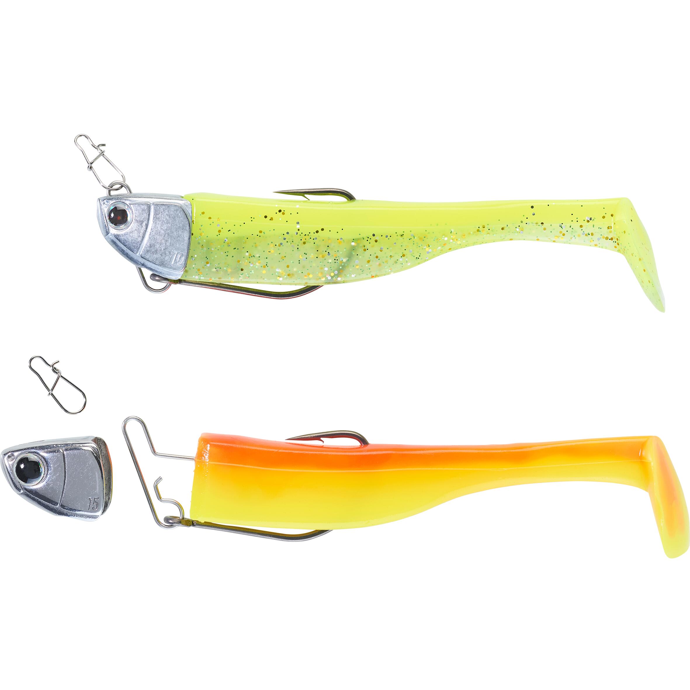 CAPERLAN SOFT SHAD LURE MOGAMI 120 10/15 G KIT NEON