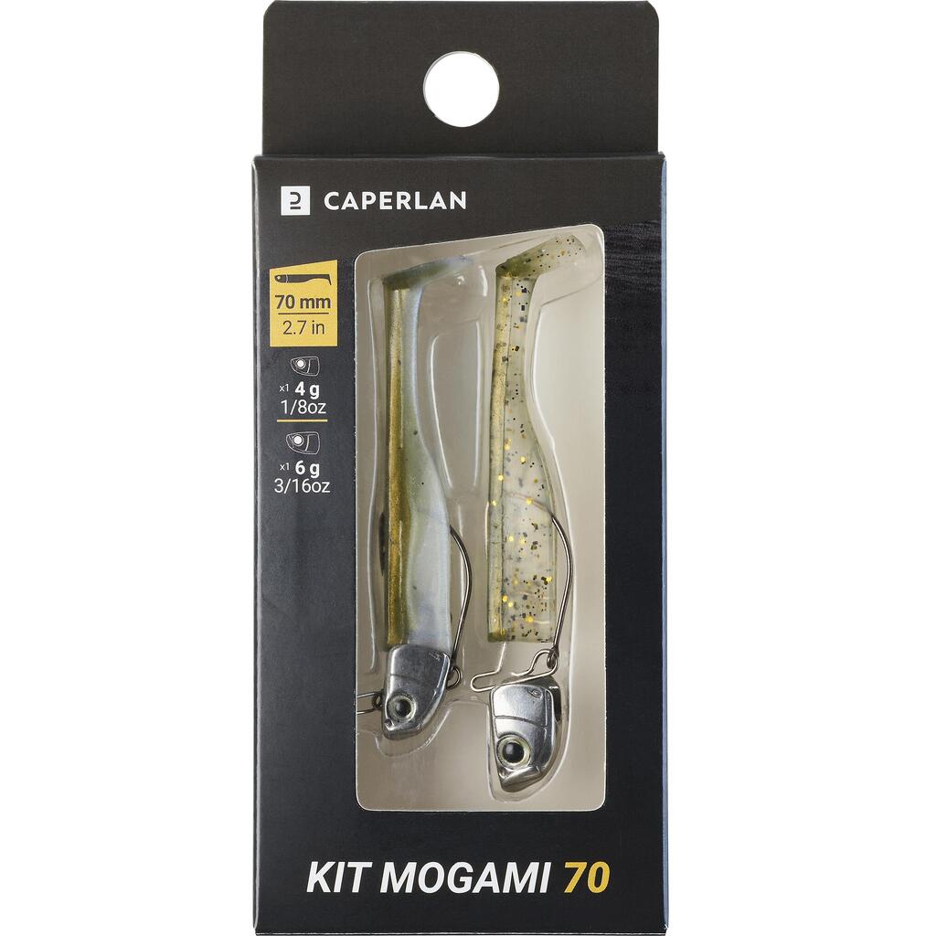 КОМПЛЕКТ МЕКИ ПРИМАМКИ ТИП ШАД С ДЖИГ ГЛАВИ WXM KIT MOGAMI 70 4/6 Г, ФЛУОРЕСЦЕНТНИ