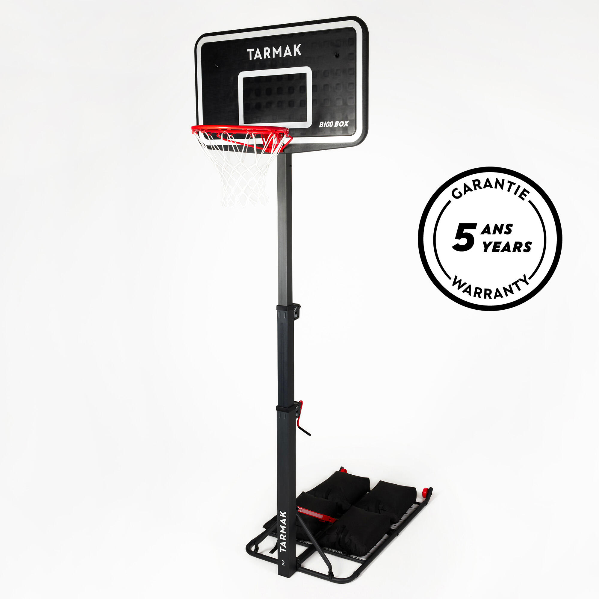 Adjustable 2.4m to 3.05m Basketball Hoop on Folding Stand B100