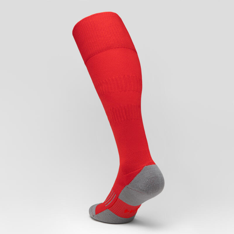 Chaussettes hautes de rugby enfant R500 rouge