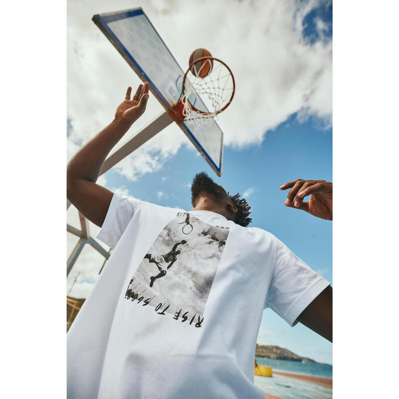 T-SHIRT / CAMISOLA DE BASQUETEBOL - TS500 SIGNATURE ADULTO BRANCO