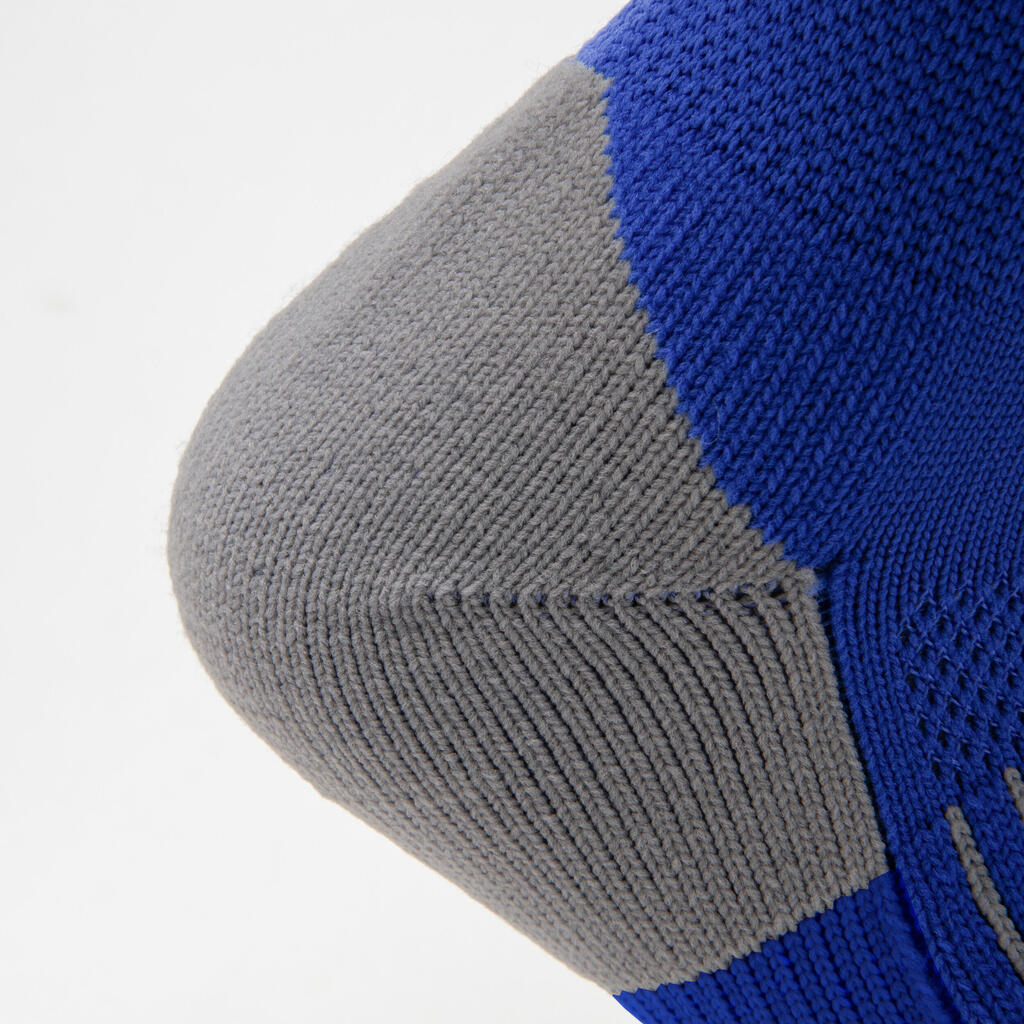 Detské vysoké ponožky na rugby R500 modré indigo