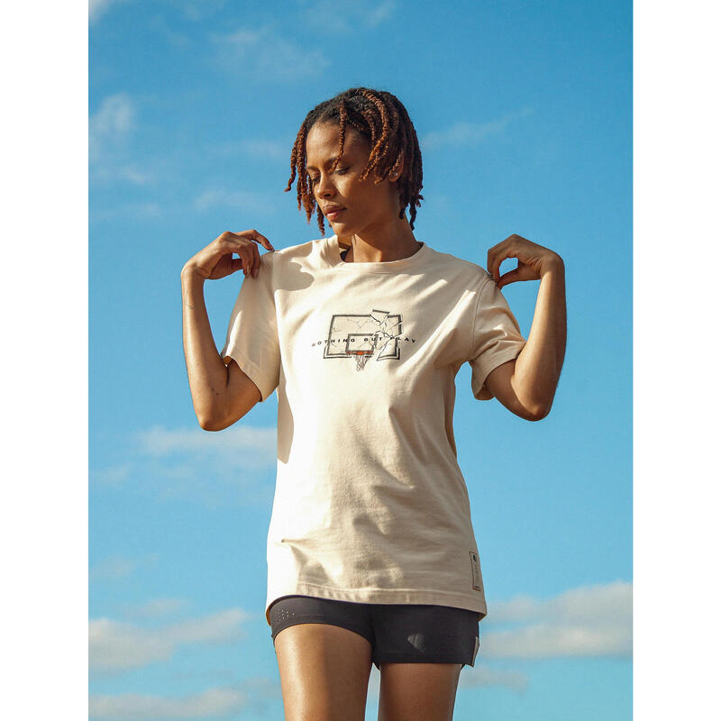 男款/女款籃球 T 恤/運動衫 TS500 Signature - 米色