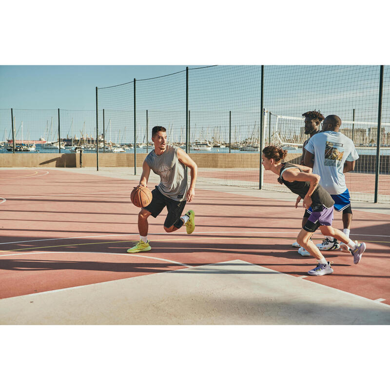 BOTAS DE BASQUETEBOL ADULTO SE500 MID AMARELO