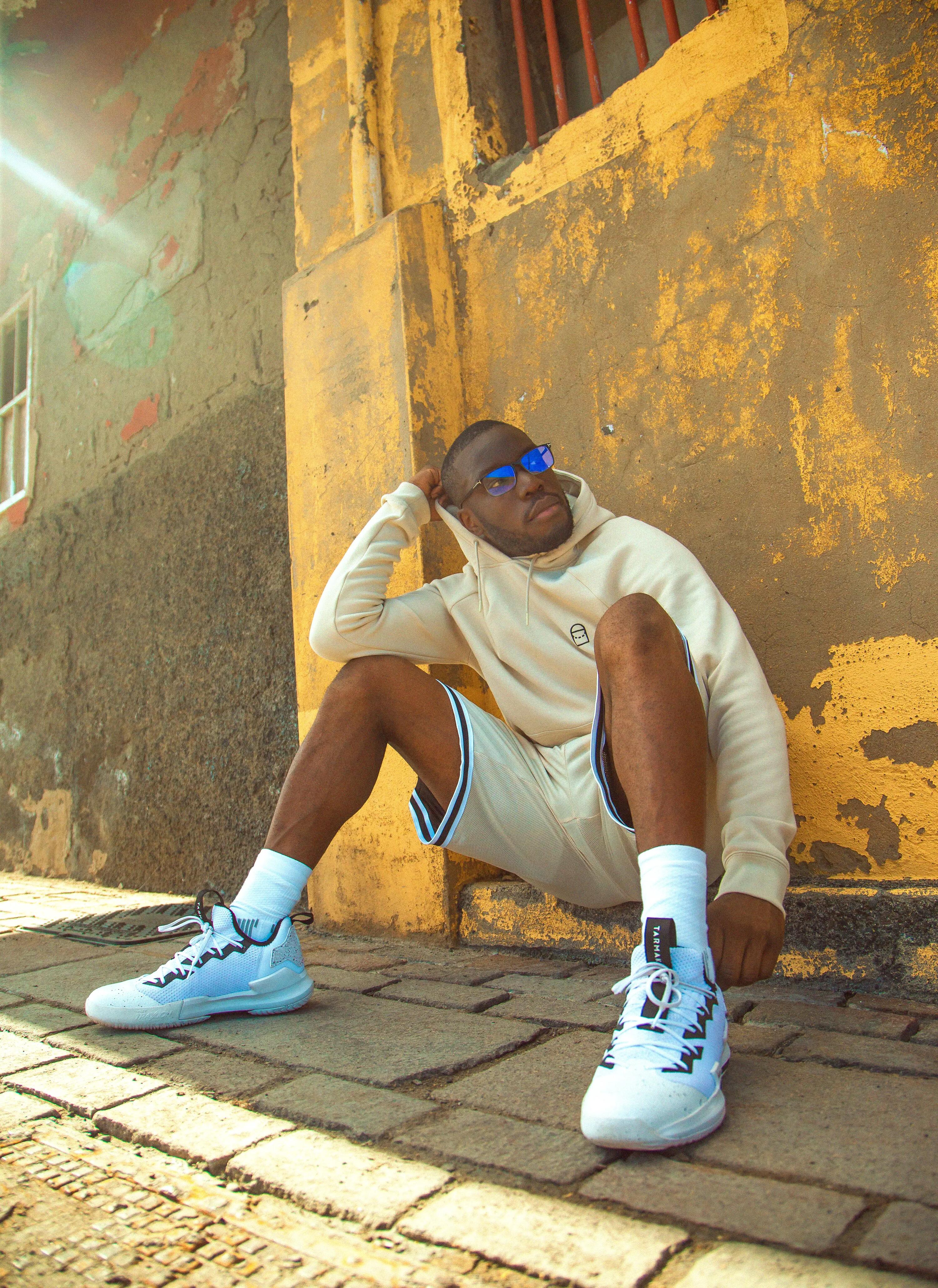 Men's/Women's Reversible Basketball Shorts SH500R - Beige/Black 14/14