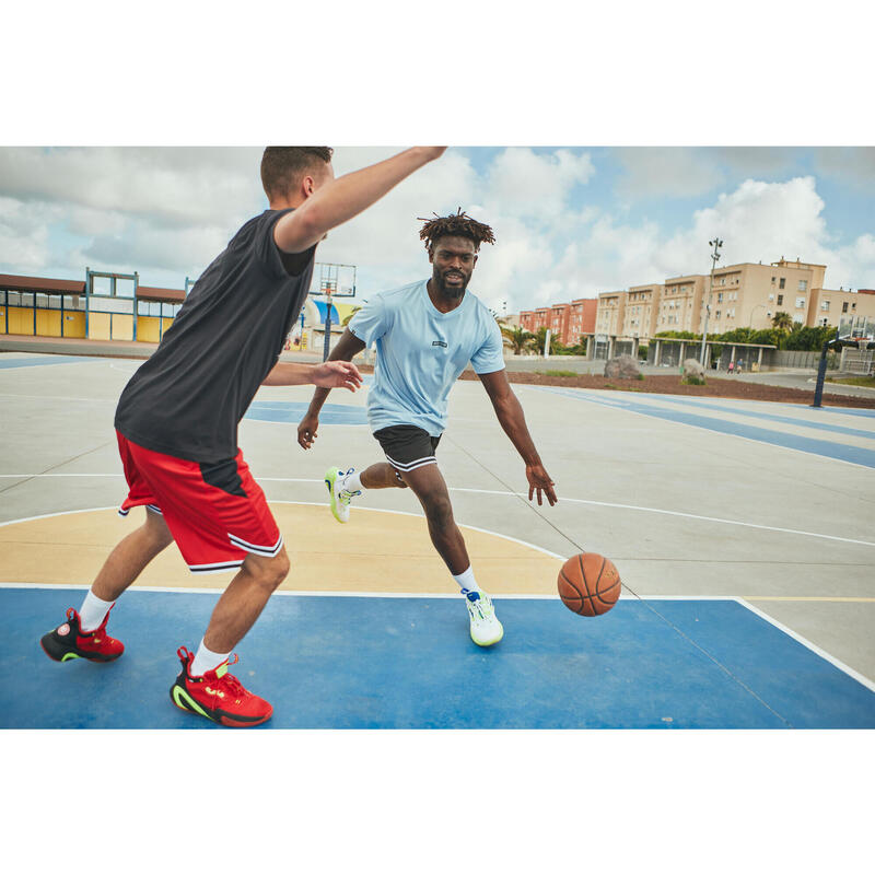 Short de Basketball reversible Adulte - SH500 rouge beige