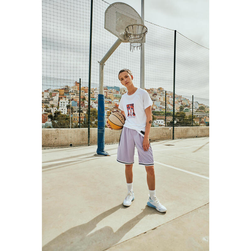 Basketbal T-shirt voor dames gevorderden TS500 wit