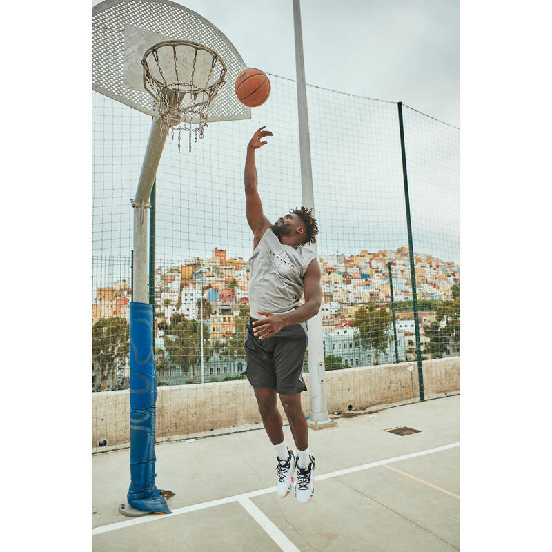 Men's/Women's Sleeveless Basketball Jersey TS500 - Grey